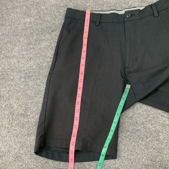 Greg Norman Chino Short Mens 34 Black Stretch Lightweight Flat Front Performance - Picture 6 of 10